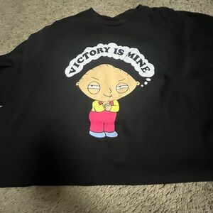 Men's Black Graphic Tee with Cartoon Design